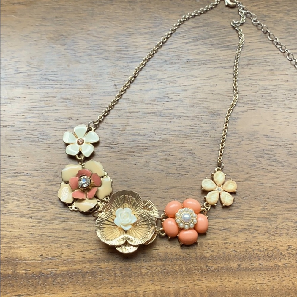 Faux gold flower necklace
